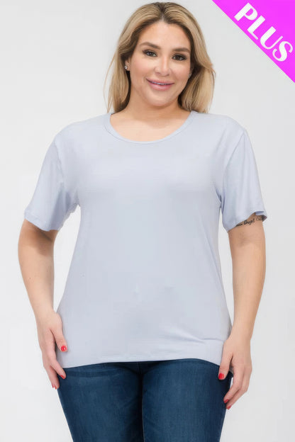 Plus Size Basic Short Sleeve T-shirt